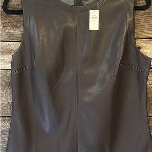 NWT GAP Brown Faux Leather Sleeveless Top